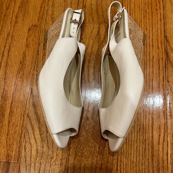 White Peep Toe Sandals - Picture 6 of 8